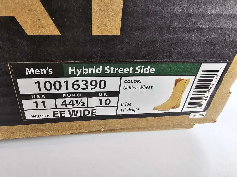 Ariat® Men's Hybrid Street Side Suede Boots 10016390 11 EE Wide Golden Wheat